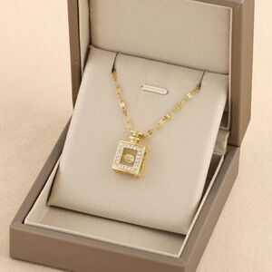 Stainless Steel Perfume Bottle Shape Pendant Necklace